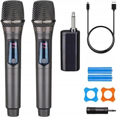 brak danych Mikrofony bezprzewodowe wokalne akumulatorowe karaoke DJ 2 sztuki zestaw brak danych Mikrofony bezprzewodowe wokalne akumulatorowe karaoke DJ 2 sztuki zestaw