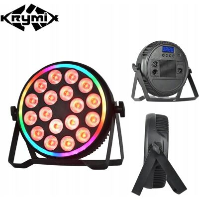 Inny producent Reflektor KRYMIX LED PAR 18X12W DMX RGBW RING DJ Event Stage Disco COLOR Inny producent Reflektor KRYMIX LED PAR 18X12W DMX RGBW RING DJ Event Stage Disco COLOR