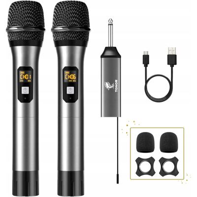 producent niezdefiniowany 2szt Mikrofon Bezprzewodowy Metalowy Z Odbiornikiem Do Karaoke Tonor Tw-630 producent niezdefiniowany 2szt Mikrofon Bezprzewodowy Metalowy Z Odbiornikiem Do Karaoke Tonor Tw-630