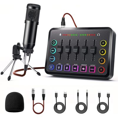 Inny producent Mikrofon Audio Zestaw Do Podcastu Usb Kondensatorowy Do Streamingu Mikser Inny producent Mikrofon Audio Zestaw Do Podcastu Usb Kondensatorowy Do Streamingu Mikser