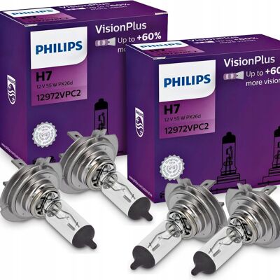 AGMI 2x Komplet Żarówek (4szt.) Philips H7 Visionplus +60% Mocne Żarówki do Auta AGMI 2x Komplet Żarówek (4szt.) Philips H7 Visionplus +60% Mocne Żarówki do Auta