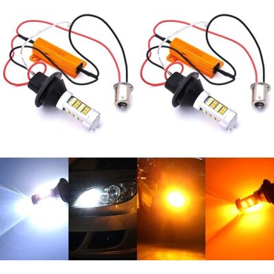 2X Żarówki Led Py21W, Bau15S 12-18V Canbus Kierunek + Dzienne Drl Zestaw 2Szt Motoledy 2X Żarówki Led Py21W, Bau15S 12-18V Canbus Kierunek + Dzienne Drl Zestaw 2Szt Motoledy