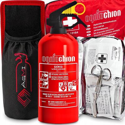 AGMI GAŚNICA 1KG APTECZKA DIN13164 UCHWYT NA GAŚNICĘ RZEP DO BAGAŻNIKA AUTA AGMI GAŚNICA 1KG APTECZKA DIN13164 UCHWYT NA GAŚNICĘ RZEP DO BAGAŻNIKA AUTA