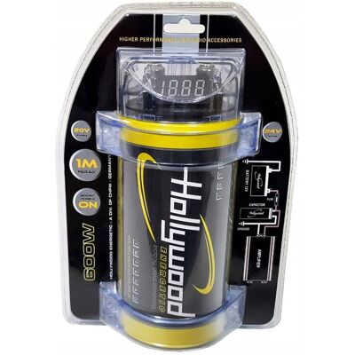 Inny producent Hollywood HCM-1 HDTF - KONDENSATOR Car Audio 1F do 600W WYŚWIETLACZ LCD Inny producent Hollywood HCM-1 HDTF - KONDENSATOR Car Audio 1F do 600W WYŚWIETLACZ LCD