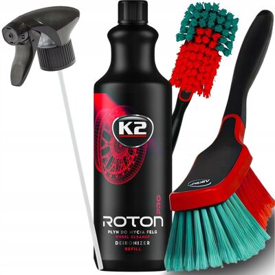 AGMI K2 ROTON 1L KRWAWA FELGA PŁYN DO MYCIA CZYSZCZENIA FELG + SZCZOTKA VIKAN AGMI K2 ROTON 1L KRWAWA FELGA PŁYN DO MYCIA CZYSZCZENIA FELG + SZCZOTKA VIKAN