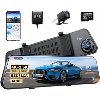 Inny producent Kamera samochodowa w lusterku 4K 2CH cofania WiFi GPS AZDOME PG17Max Inny producent Kamera samochodowa w lusterku 4K 2CH cofania WiFi GPS AZDOME PG17Max