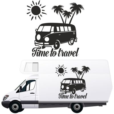 naklejka na samochód dekoracyjna wodoodporna lato palmy time is travel słońce KAMPER przyczepę kempingową camper auto 70 cm, drukant W-V010_70K naklejka na samochód dekoracyjna wodoodporna lato palmy time is travel słońce KAMPER przyczepę kempingową camper auto 70 cm, drukant W-V010_70K