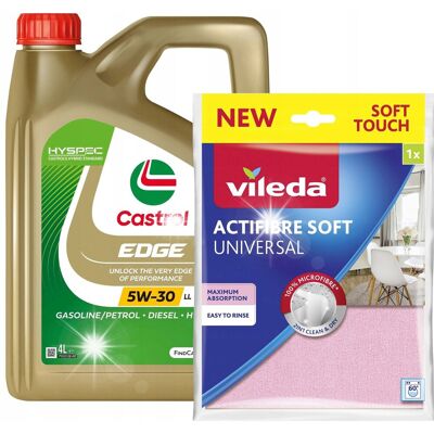 Inny producent Olej Castrol Edge 5W-30 LL 4L + Ściereczka Vileda Inny producent Olej Castrol Edge 5W-30 LL 4L + Ściereczka Vileda