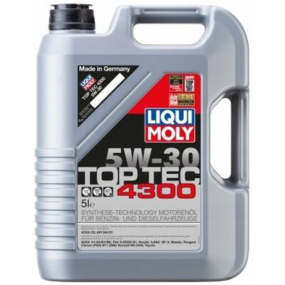Olej silnikowy LIQUI MOLY MOLY TOP TEC 4300 2324 +, 5W30, 5L Olej silnikowy LIQUI MOLY MOLY TOP TEC 4300 2324 +, 5W30, 5L