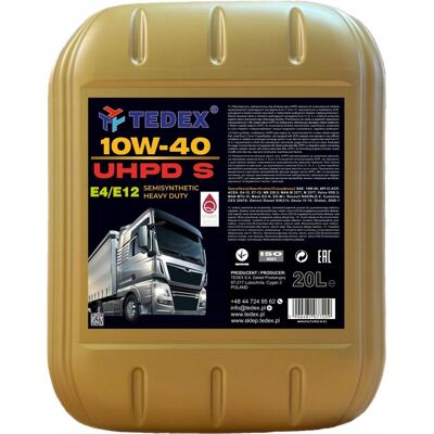Inny producent Olej silnikowy Tedex Diesel Truck UHPD (S) SAE: 10W40 ciężarówki 20L Inny producent Olej silnikowy Tedex Diesel Truck UHPD (S) SAE: 10W40 ciężarówki 20L