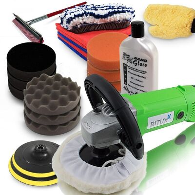 BITUXX® Polerka samochodowa profesjonalna moc 1300W z akcesoriami BITUXX® Polerka samochodowa profesjonalna moc 1300W z akcesoriami