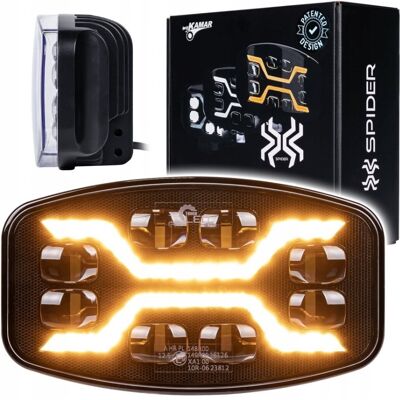 Kamar Reflektor Drogowy Led Lampa Dalekosiężna X-Spider Halogen Pozycja + Strobo Kamar Reflektor Drogowy Led Lampa Dalekosiężna X-Spider Halogen Pozycja + Strobo