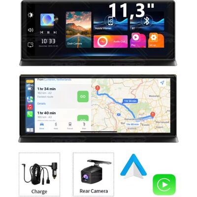 Inny producent Rejestrator 11,3” 2-kamery Android Auto CarPlay kamera-cofania nawigacja głośnomówiący Inny producent Rejestrator 11,3” 2-kamery Android Auto CarPlay kamera-cofania nawigacja głośnomówiący