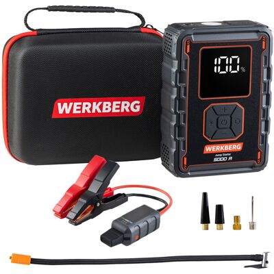 MegaMarket Urządzenie rozruchowe powerbank booster WERKBERG AL008 2500A/5000A 32000mAh kompresor MegaMarket Urządzenie rozruchowe powerbank booster WERKBERG AL008 2500A/5000A 32000mAh kompresor
