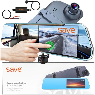 SAVE Wideorejestrator Lusterko Samochodowa Kamera Cofania Rejestrator Jazdy Polskie Menu Dotykowy Ekran SAVE Wideorejestrator Lusterko Samochodowa Kamera Cofania Rejestrator Jazdy Polskie Menu Dotykowy Ekran
