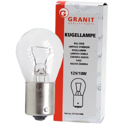 Żarówka kulista żarowa R18W, 12V / 18W Granit Żarówka kulista żarowa R18W, 12V / 18W Granit