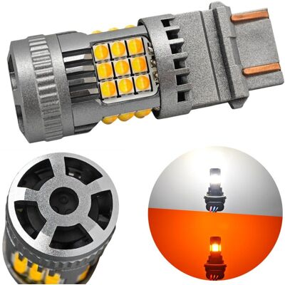 motoLEDy Żarówka Led 3157, P27/7W 12-24V Bez Błędu Biało-Pomarańczowa motoLEDy Żarówka Led 3157, P27/7W 12-24V Bez Błędu Biało-Pomarańczowa