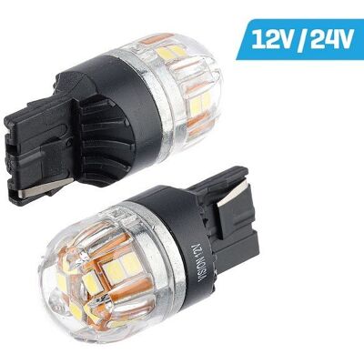 Carmotion Żarówka VISION W21W (T20d) 12/24V 15x 2835 SMD OSRAM Chip, CANBUS, biała, 2 szt. Carmotion Żarówka VISION W21W (T20d) 12/24V 15x 2835 SMD OSRAM Chip, CANBUS, biała, 2 szt.