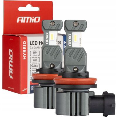 Żarówki Amio LED seria HYBRID H8/H11/H16 60 W 2 szt. CANBUS Żarówki Amio LED seria HYBRID H8/H11/H16 60 W 2 szt. CANBUS