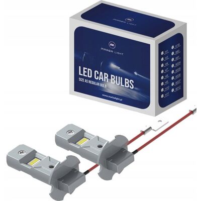 Żarówki H3 LED Marba Light 6000K białe 1:1, oryginalny rozmiar, 2 sztuki. Żarówki H3 LED Marba Light 6000K białe 1:1, oryginalny rozmiar, 2 sztuki.