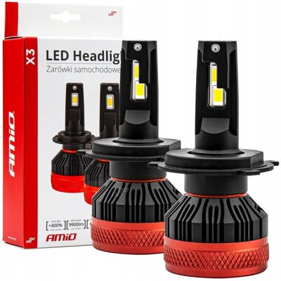 Inny producent Żarówki LED Amio X3 H4 6500K CANBUS 9900lm HQ Inny producent Żarówki LED Amio X3 H4 6500K CANBUS 9900lm HQ