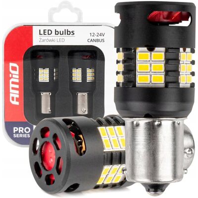 Amio ŻARÓWKI LED CANBUS PRO BIAŁE P21W R10W R5W 24SMD 12V 24V Amio ŻARÓWKI LED CANBUS PRO BIAŁE P21W R10W R5W 24SMD 12V 24V