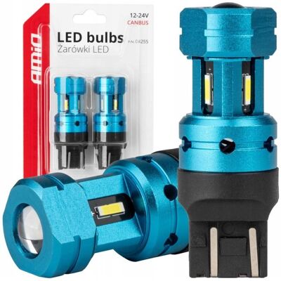 AMiO - CANBUS T20 7443 W21/5W 4SMD 1860 - Biały - 12V/24V - Żarówka LED AMiO - CANBUS T20 7443 W21/5W 4SMD 1860 - Biały - 12V/24V - Żarówka LED