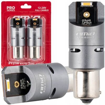 Inny producent Żarówki led full canbus py21w 2x1860 smd pomarańczowe 12v 24v amio-03604 Inny producent Żarówki led full canbus py21w 2x1860 smd pomarańczowe 12v 24v amio-03604
