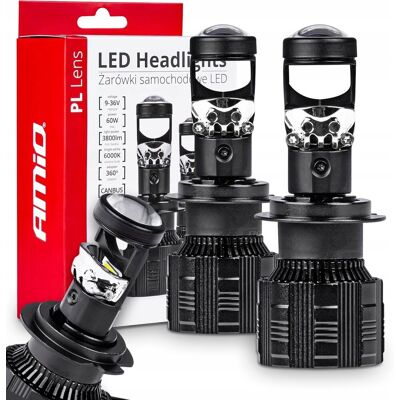 ŻARÓWKI LED H7 AMIO PL LENS SOCZEWKA 6000K 3800LM CANBUS E9 R10 ŻARÓWKI LED H7 AMIO PL LENS SOCZEWKA 6000K 3800LM CANBUS E9 R10