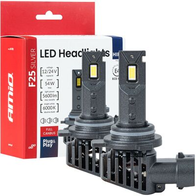 Żarówki samochodowe LED F25 SILVER FULL CANBUS 54W HIR2 9012 12V 24V AMIO-04708 Żarówki samochodowe LED F25 SILVER FULL CANBUS 54W HIR2 9012 12V 24V AMIO-04708