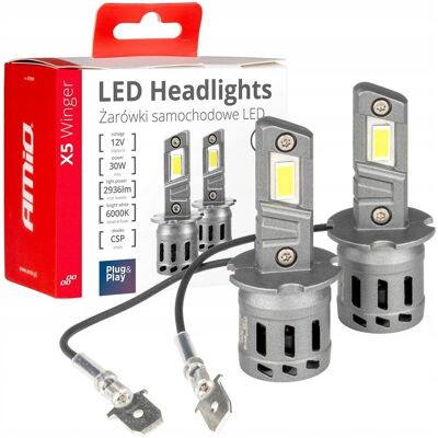 Amio Żarówki samochodowe LED seria X5 Winger H3 6000K Canbus Amio Żarówki samochodowe LED seria X5 Winger H3 6000K Canbus