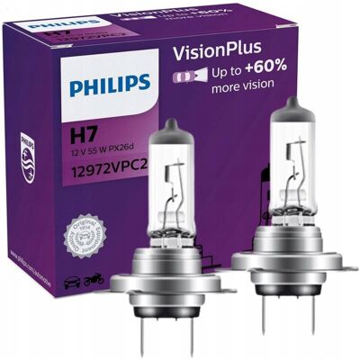 Żarówki samochodowe mocne philips 2xżarówka h7 visionplus Żarówki samochodowe mocne philips 2xżarówka h7 visionplus