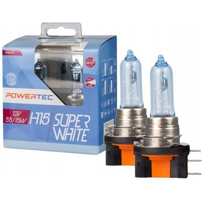 Inny producent Żarówki Żarówka H15 12V Powertec Super White 2szt. Inny producent Żarówki Żarówka H15 12V Powertec Super White 2szt.