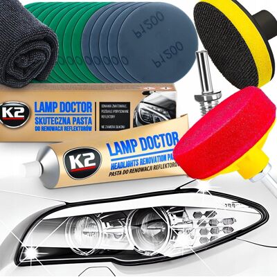 AGMI ZESTAW DO POLEROWANIA REFLEKTORÓW REGENERACJI GĄBKA PASTA K2 LAMP DOCTOR AGMI ZESTAW DO POLEROWANIA REFLEKTORÓW REGENERACJI GĄBKA PASTA K2 LAMP DOCTOR