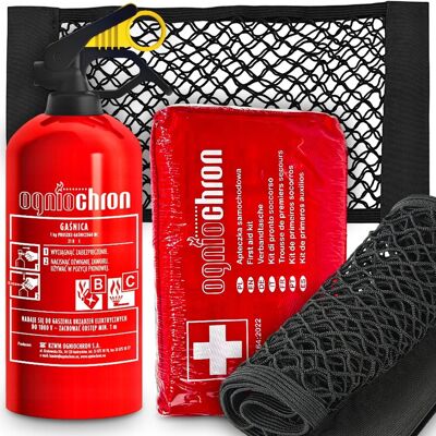 AGMI Zestaw Ogniochron Gaśnica 1kg Apteczka DIN13164 Siatka Do Bagażnika AGMI Zestaw Ogniochron Gaśnica 1kg Apteczka DIN13164 Siatka Do Bagażnika