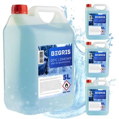 Inny producent Zimowy płyn do spryskiwaczy 4x5L 20l zapachowy etanol mocny -20 BEZ SMUG Inny producent Zimowy płyn do spryskiwaczy 4x5L 20l zapachowy etanol mocny -20 BEZ SMUG