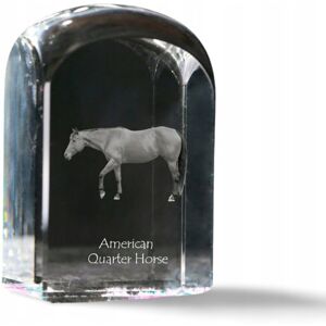 American Quarter Horse - kryształowa kostka ze zdjęciem, zdjęcie konia w kr American Quarter Horse - kryształowa kostka ze zdjęciem, zdjęcie konia w kr