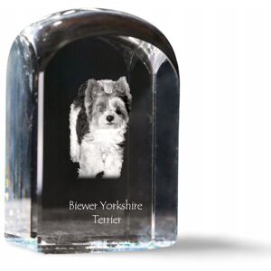 ART Biewer Yorkshire Terrier - kryształowa kostka ze zdjęciem, zdjęcie psa w kr ART Biewer Yorkshire Terrier - kryształowa kostka ze zdjęciem, zdjęcie psa w kr