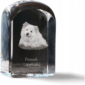 ART Fiński lapphund, Finnish Lapphund - kryształowa kostka ze zdjęciem, zdjęcie ART Fiński lapphund, Finnish Lapphund - kryształowa kostka ze zdjęciem, zdjęcie