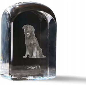 Hovawart - kryształowa kostka ze zdjęciem, zdjęcie psa w krysztale, szeście Hovawart - kryształowa kostka ze zdjęciem, zdjęcie psa w krysztale, szeście