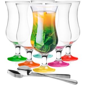 Kieliszki Koktajlowe Łyżeczki Glasmark Zestaw 6Szt Drink Kolorowe Dno 420Ml Kieliszki Koktajlowe Łyżeczki Glasmark Zestaw 6Szt Drink Kolorowe Dno 420Ml