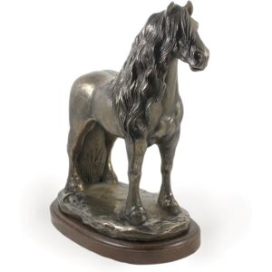 ART Koń fryzyjski II - statuetka z koniem, sylwetka konia na drewnie, prestiżow ART Koń fryzyjski II - statuetka z koniem, sylwetka konia na drewnie, prestiżow