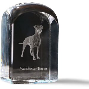 Manchester Terrier - kryształowa kostka ze zdjęciem, zdjęcie psa w krysztale, sześcienny przycisk do papieru marki Art-Dog Manchester Terrier - kryształowa kostka ze zdjęciem, zdjęcie psa w krysztale, sześcienny przycisk do papieru marki Art-Dog