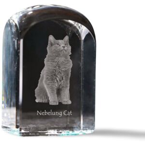 Nebelung - kryształowa kostka ze zdjęciem, zdjęcie kota w krysztale, sześcienny przycisk do papieru marki Art-Dog Nebelung - kryształowa kostka ze zdjęciem, zdjęcie kota w krysztale, sześcienny przycisk do papieru marki Art-Dog