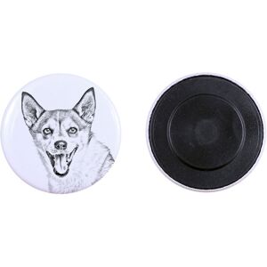 Norweski pies na maskonury, Norwegian Lundehund - magnes z psim pupilem, wyjątkowo lekki, mocny magnes, produkt wykonany ręcznie marki Art-Dog Norweski pies na maskonury, Norwegian Lundehund - magnes z psim pupilem, wyjątkowo lekki, mocny magnes, produkt wykonany ręcznie marki Art-Dog