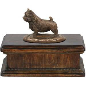 Norwich Terrier - skrzynia na psie pamiątki, klasyczna skrzynia ze statuetką, elegancka skrzynia z psem marki Art-Dog Norwich Terrier - skrzynia na psie pamiątki, klasyczna skrzynia ze statuetką, elegancka skrzynia z psem marki Art-Dog