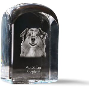 Owczarek australijski, Aussie - kryształowa kostka ze zdjęciem, zdjęcie psa w krysztale, sześcienny przycisk do papieru marki Art-Dog Owczarek australijski, Aussie - kryształowa kostka ze zdjęciem, zdjęcie psa w krysztale, sześcienny przycisk do papieru marki Art-Dog