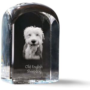 Owczarek staroangielski - kryształowa kostka ze zdjęciem, zdjęcie psa w krysztale, sześcienny przycisk do papieru marki Art-Dog Owczarek staroangielski - kryształowa kostka ze zdjęciem, zdjęcie psa w krysztale, sześcienny przycisk do papieru marki Art-Dog