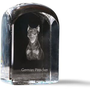 Pinczer średni, Pinczer niemiecki - kryształowa kostka ze zdjęciem, zdjęcie psa w krysztale, sześcienny przycisk do papieru marki Art-Dog Pinczer średni, Pinczer niemiecki - kryształowa kostka ze zdjęciem, zdjęcie psa w krysztale, sześcienny przycisk do papieru marki Art-Dog