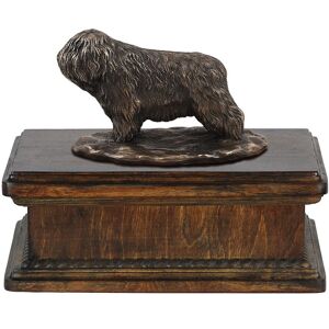 Polski owczarek nizinny, PON - skrzynia na psie pamiątki, klasyczna skrzynia ze statuetką, elegancka skrzynia z psem marki Art-Dog Polski owczarek nizinny, PON - skrzynia na psie pamiątki, klasyczna skrzynia ze statuetką, elegancka skrzynia z psem marki Art-Dog